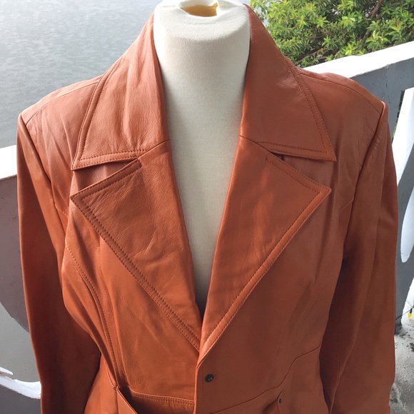 Jerry Lewis Classic Luxuries Leather Jacket with Bamboo Slip Ring Belt - NWT - Picture 6 of 16